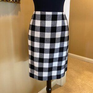 Talbots Black and White Buffalo Check Skirt - Perfect for Fall & Winter  SZ 14W